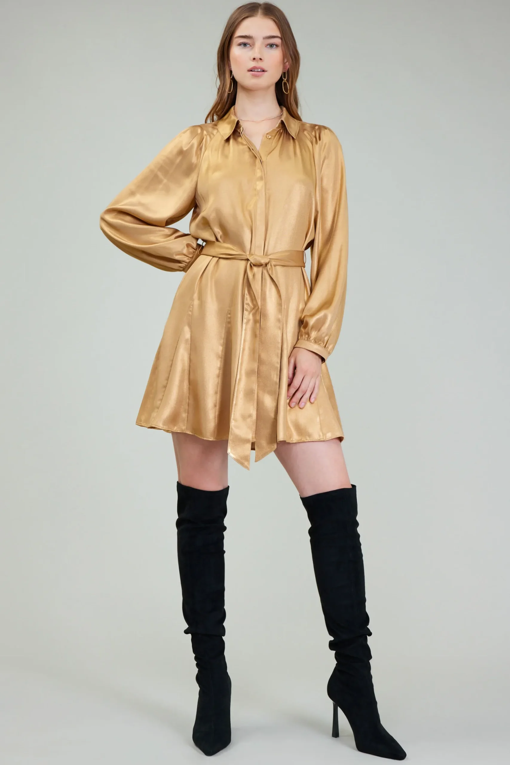 Carmel Metallic Mini Dress