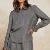 Chambray Button Down Blouse