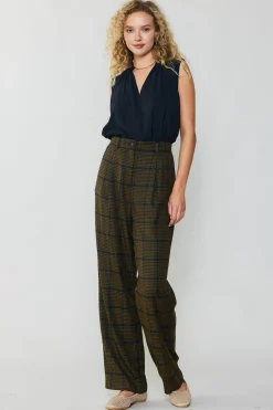 Checkered Wide Leg Pants