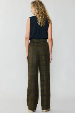 Checkered Wide Leg Pants