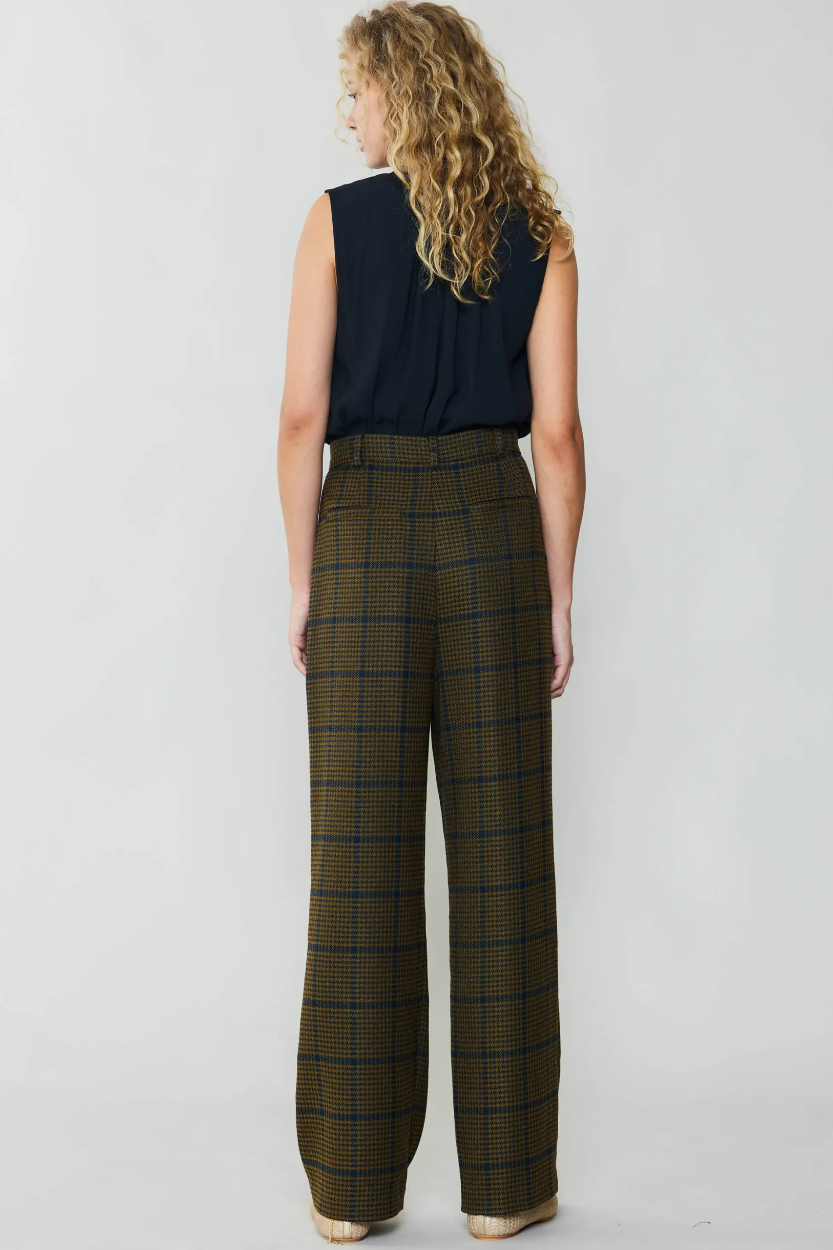 Checkered Wide Leg Pants