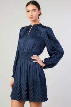 Chevron Pleat Mini Dress