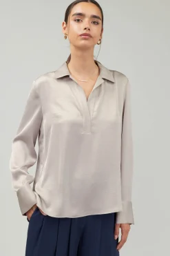 Collared Splitneck Blouse