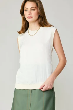 Contrast Crewneck Top