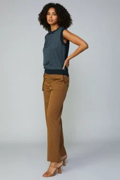 Contrast Crewneck Top