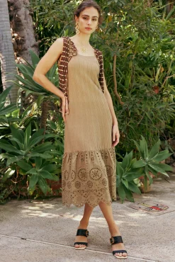 Contrast Lace Knit Dress