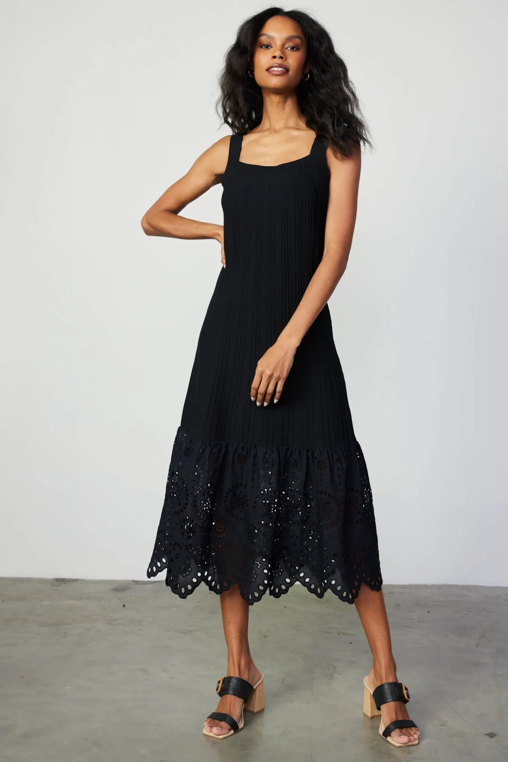 Contrast Lace Knit Dress