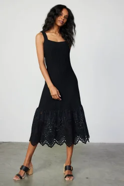 Contrast Lace Knit Dress