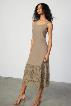 Contrast Lace Knit Dress