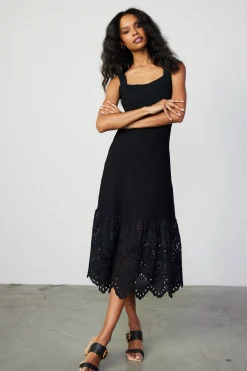 Contrast Lace Knit Dress