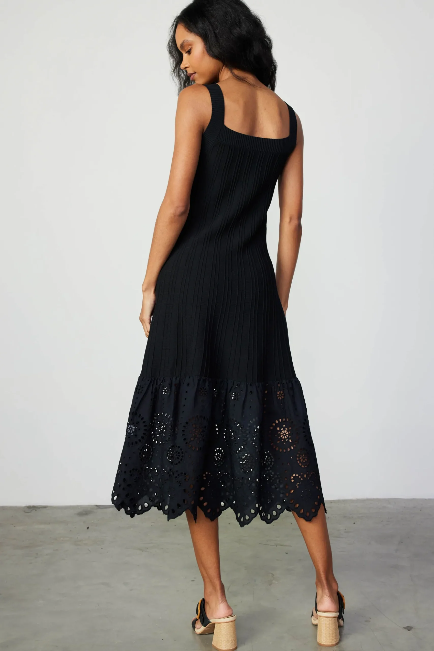Contrast Lace Knit Dress