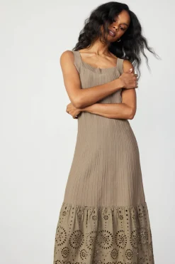 Contrast Lace Knit Dress