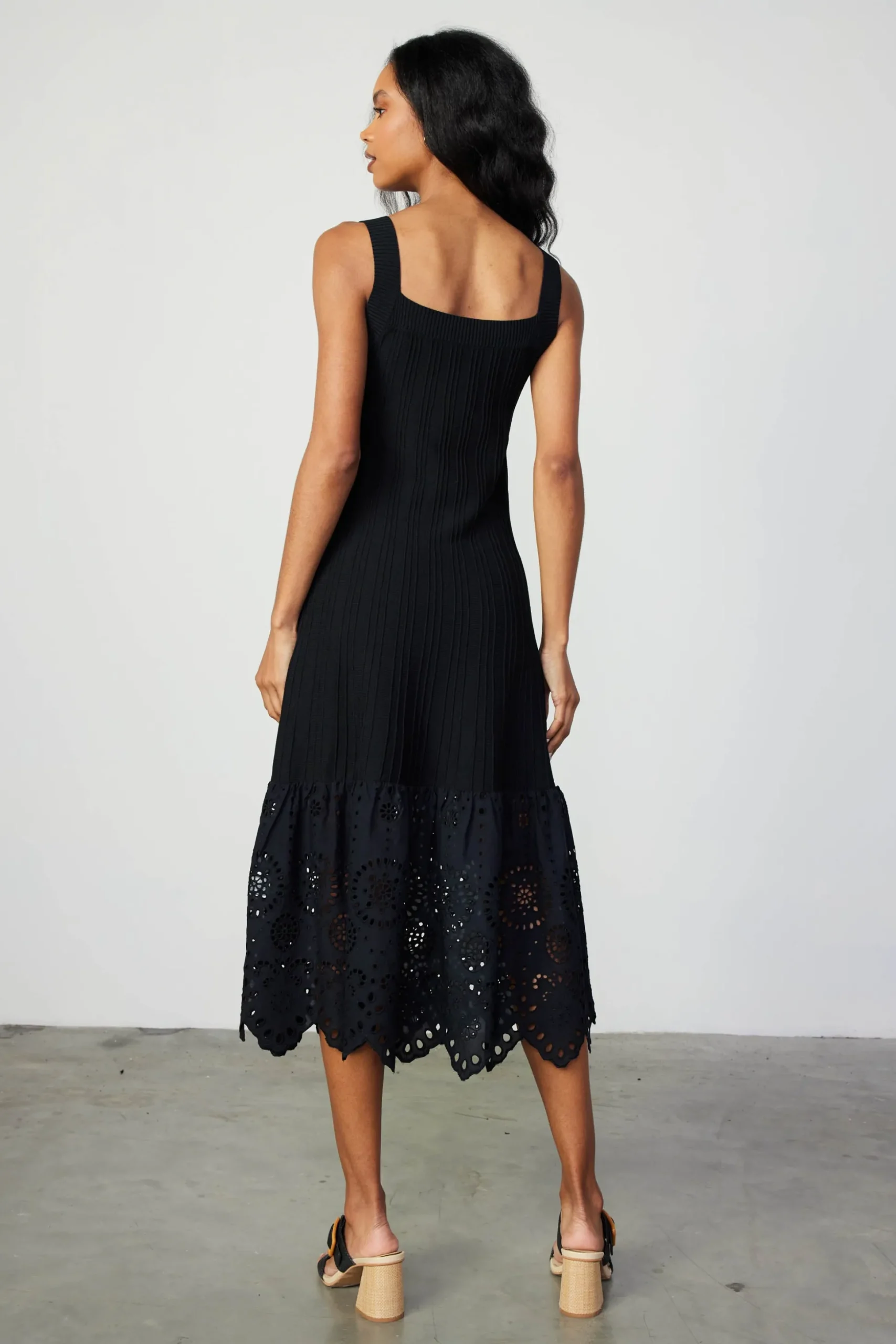 Contrast Lace Knit Dress
