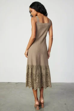 Contrast Lace Knit Dress