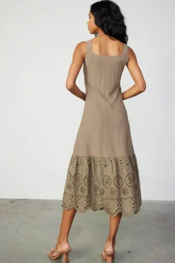 Contrast Lace Knit Dress