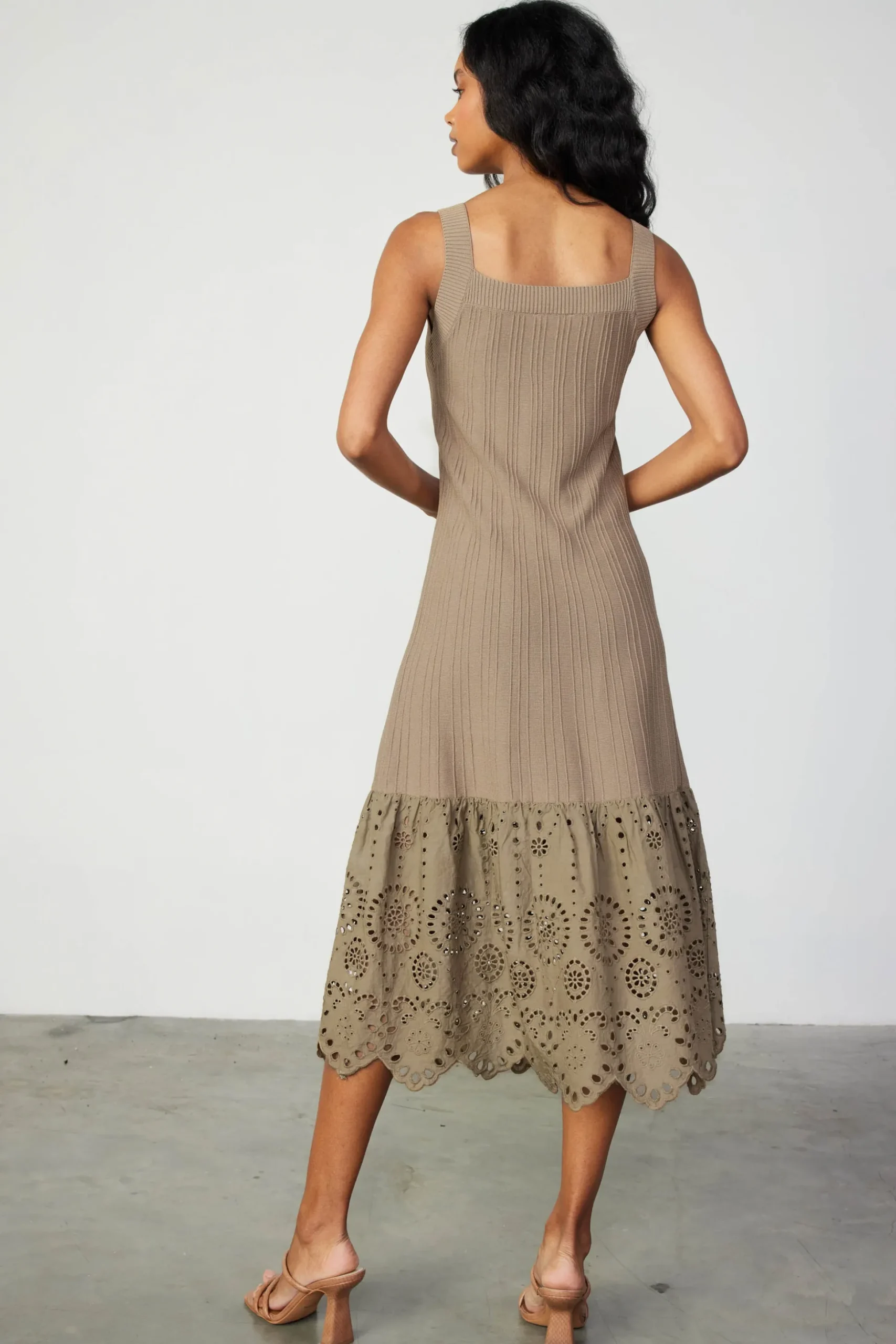 Contrast Lace Knit Dress