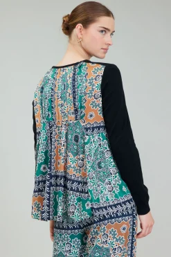 Contrast Panel Sweater Top