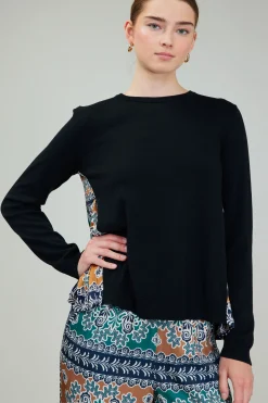 Contrast Panel Sweater Top
