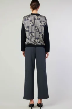 Contrast Paneled Cardigan