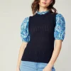 Contrast Sleeve Knit Top