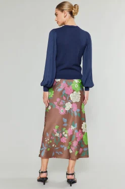 Contrast Sleeve Knit Top