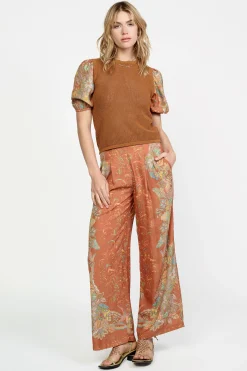 Contrast Sleeve Retro Knit Top