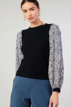 Contrast Sleeve Sweater Top