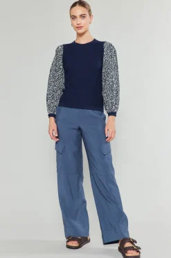 Contrast Sleeve Sweater Top