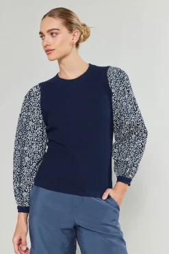 Contrast Sleeve Sweater Top