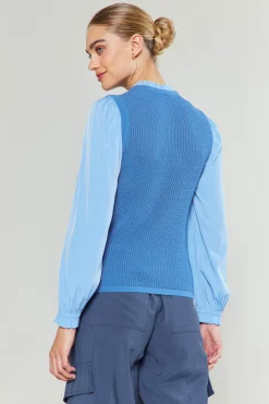 Contrast Sleeve Sweater Top