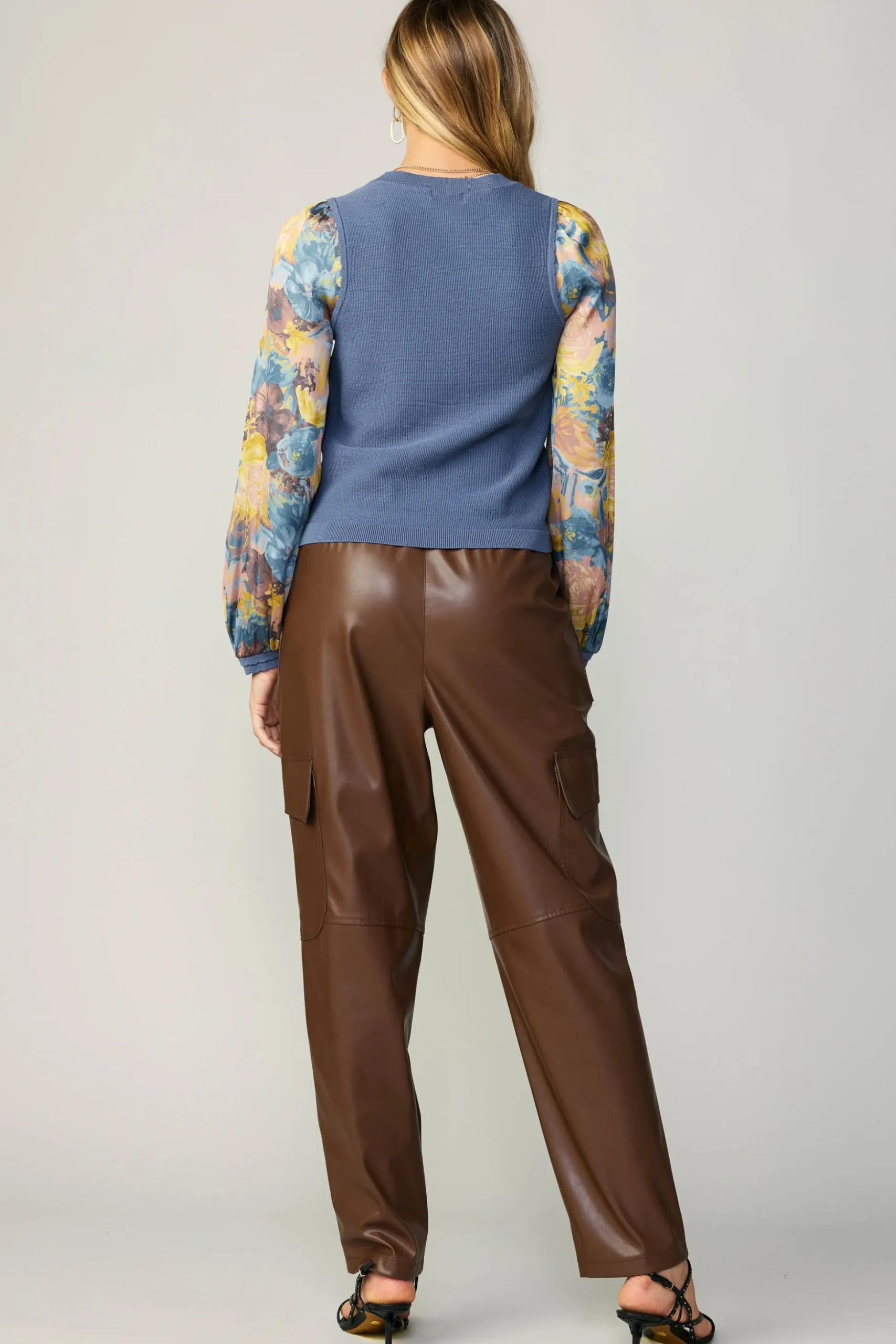 Contrast Sleeve Sweater Top