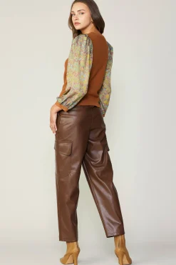 Contrast Sleeve Sweater Top