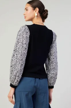 Contrast Sleeve Sweater Top