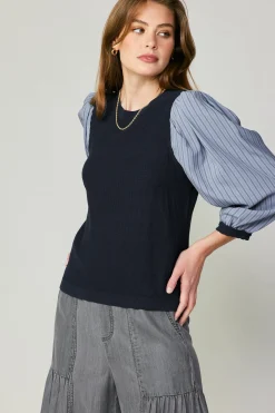 Contrast Sweater Top