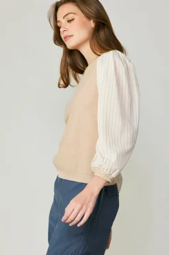 Contrast Sweater Top