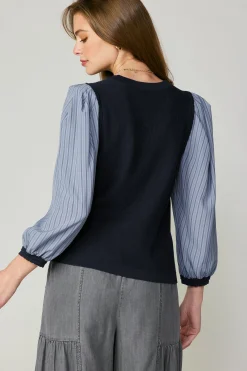 Contrast Sweater Top