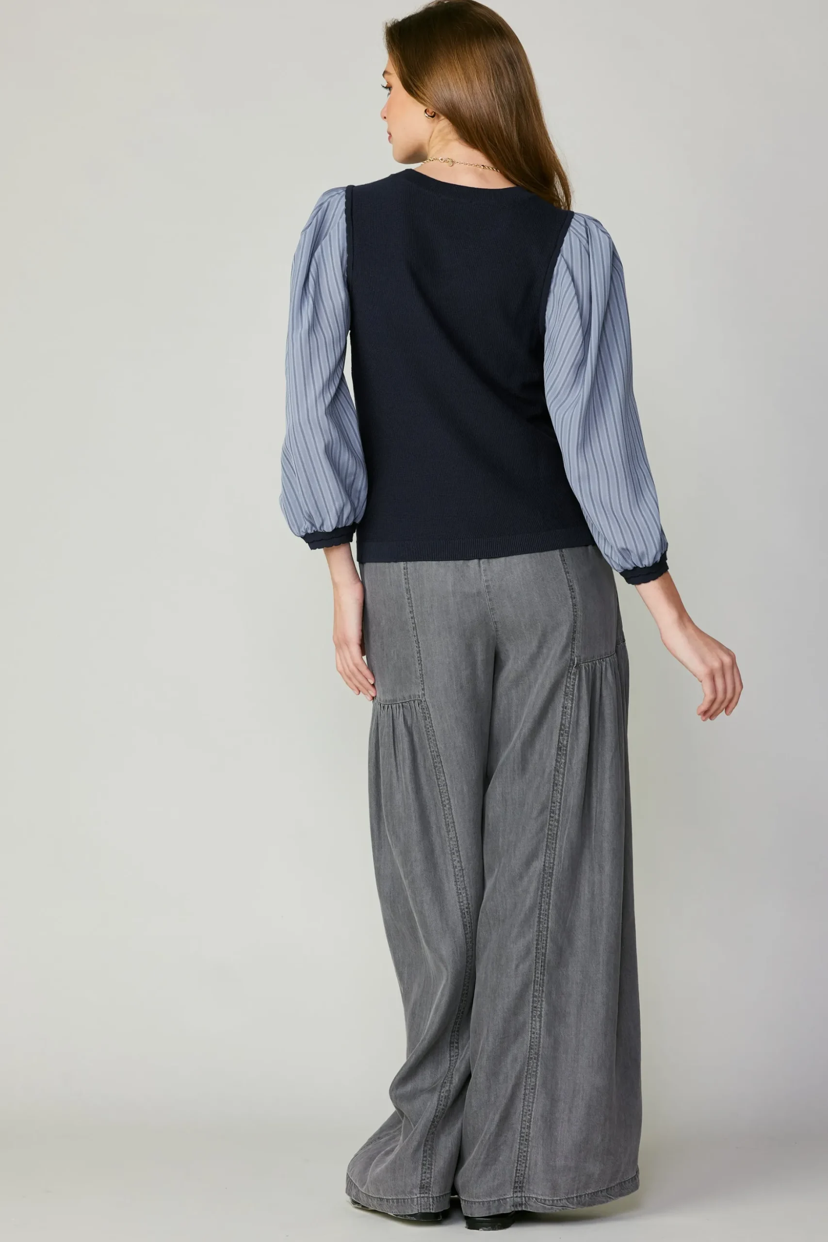 Contrast Sweater Top