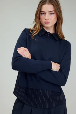 Corduroy Knit & Woven Top