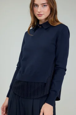 Corduroy Knit & Woven Top