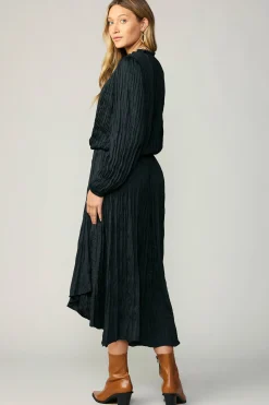 Crinkle Plisse Midi Skirt