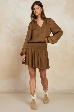 Crinkle Texture Smocked Mini Dress