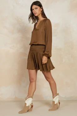 Crinkle Texture Smocked Mini Dress