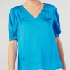 Cuffed Pleated Yoke top