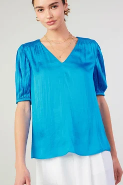 Cuffed Pleated Yoke top