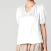 Cuffed Pleated Yoke Top