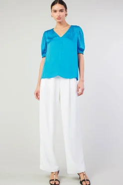 Cuffed Pleated Yoke top