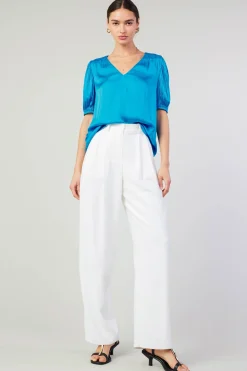 Cuffed Pleated Yoke top