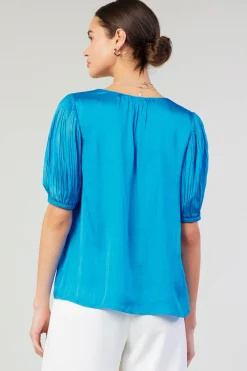 Cuffed Pleated Yoke top