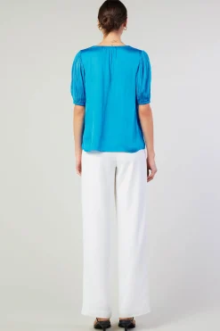 Cuffed Pleated Yoke top