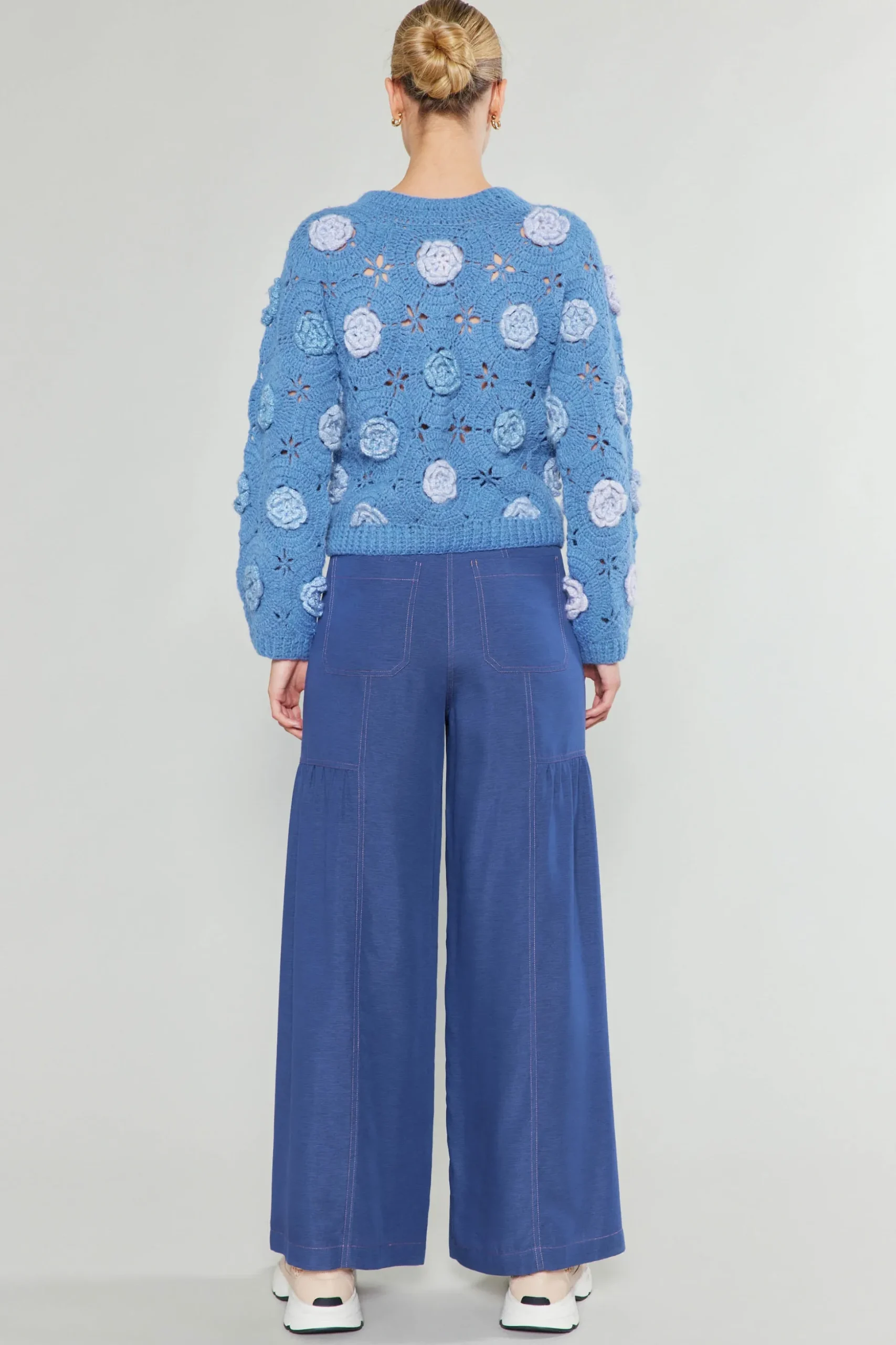 3D Floral Crochet Sweater